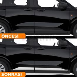 S-Dizayn Ford Courier Krom Yan Kapı Çıtası 4 Prç. 2023 Üzeri A+ Kalite