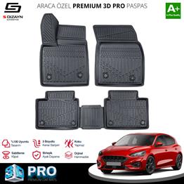 S-Dizayn Ford Focus 4 3D Pro Havuzlu Paspas 2019 Üzeri A+ Kalite