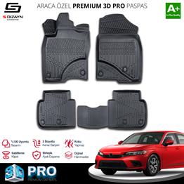 S-Dizayn Honda Civic 3D Pro Havuzlu Paspas 2021 Üzeri A+ Kalite