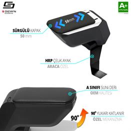 S-Dizayn Honda Civic Kol Dayama Kolçak Çelik Ayaklı ABS Gri 1995-2000 A+Kalite