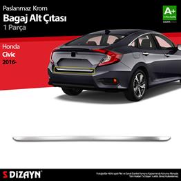 S-Dizayn Honda Civic Krom Bagaj Alt Çıta 2016-2021