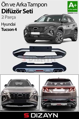 S-Dizayn Hyundai Tucson Ön ve Arka Tampon Koruma Difüzör Seti 2021-2024 A+ Kalite