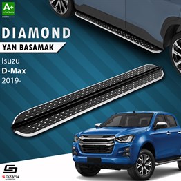S-Dizayn Isuzu D-Max 3 Diamond Krom Yan Basamak 203 Cm 2019 Üzeri A+ Kalite