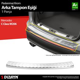 S-Dizayn Mercedes C Class W206 Krom Arka Tampon Eşiği 2021 Üzeri A+ Kalite