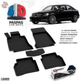 S-Dizayn Mercedes C Serisi W204 4D Havuzlu Paspas 2007-2014 A+ Kalite
