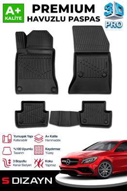 S-Dizayn Mercedes CLA 3D Pro Havuzlu Paspas 2013-2019 A+ Kalite