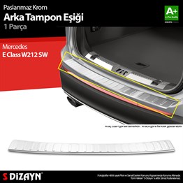 S-Dizayn Mercedes E Class W212 SW Krom Arka Tampon Eşiği 2010-2013 A+ Kalite