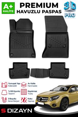 S-Dizayn Mercedes GLA 3D Pro Havuzlu Paspas 2014-2019 A+ Kalite