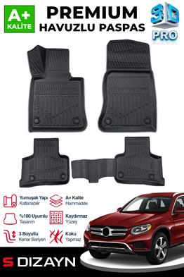 S-Dizayn Mercedes GLC Coupe 3D Pro Havuzlu Paspas 2015 Üzeri A+ Kalite