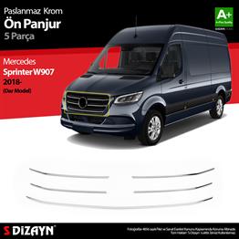 S-Dizayn Mercedes Sprinter W907 Krom Ön Panjur Dar Model 5 Prç 2018 Üzeri