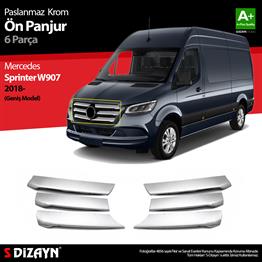 S-Dizayn Mercedes Sprinter W907 Krom Ön Panjur Geniş Model 6 Prç 2018 Üzeri