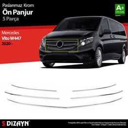 S-Dizayn Mercedes Vito W447 Krom Ön Panjur 5 Prç. 2020-2024 A+ Kalite