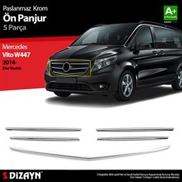 S-Dizayn Mercedes Vito W447 Krom Ön Panjur Dar Model 5 Prç. 2014-2020