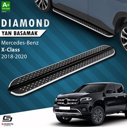 S-Dizayn Mercedes X-Class Diamond Krom Yan Basamak 203 Cm 2018-2020 A+ Kalite
