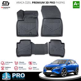 S-Dizayn Nissan Qashqai E-Power 3D Pro Havuzlu Paspas 2021-2024 A+ Kalite