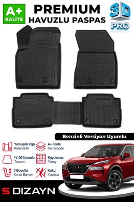 S-Dizayn Nissan X-Trail Benzinli 3D Pro Havuzlu Paspas 2022 Üzeri A+ Kalite