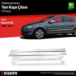 S-Dizayn Opel Astra H HB Krom Yan Kapı Çıtası 4 Prç 2004-2013