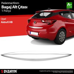 S-Dizayn Opel Astra K HB Krom Bagaj Alt Çıta 2015-2022