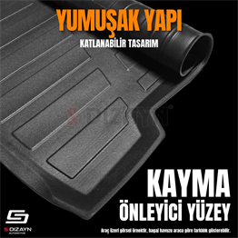 S-Dizayn Opel Corsa F 3D Pro Bagaj Havuzu Üst Bagaj 2019 Üzeri A+ Kalite