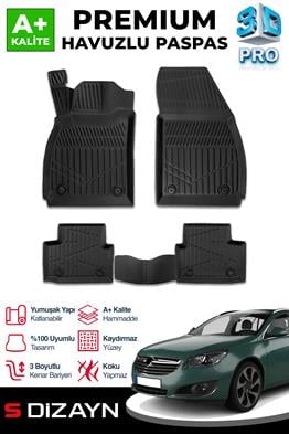 S-Dizayn Opel Insignia 3D Pro Havuzlu Paspas 2012-2017 A+ Kalite