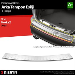 S-Dizayn Opel Mokka X Krom Arka Tampon Eşiği 2020 Üzeri