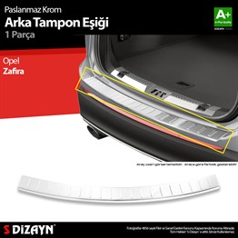S-Dizayn Opel Zafira Tourer C Krom Arka Tampon Eşiği 2011-2019 A+ Kalite