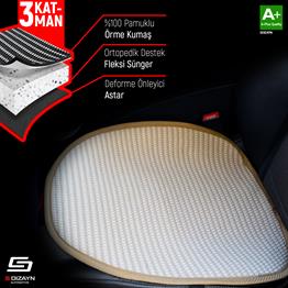 S-Dizayn Oto Koltuk Koruyucu Alt Minder Krem Universal 2+1 Parça Ön Arka A+ Kalite