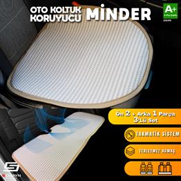 S-Dizayn Oto Koltuk Koruyucu Alt Minder Krem Universal 2+1 Parça Ön Arka A+ Kalite
