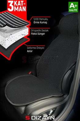 S-Dizayn Oto Koltuk Koruyucu Kılıf Set Siyah Universal 2+3 Parça Ön Arka