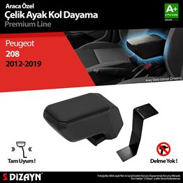 S-Dizayn Peugeot 208 Kol Dayama Kolçak Çelik Ayaklı ABS Siyah 2012-2019 A+Kalite