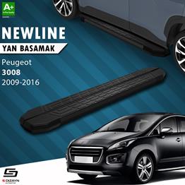 S-Dizayn Peugeot 3008 NewLine Siyah Yan Basamak 183 Cm 2009-2016 A+ Kalite