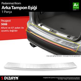 S-Dizayn Peugeot 5008 2 Krom Arka Tampon Eşiği 2017-2020 A+ Kalite