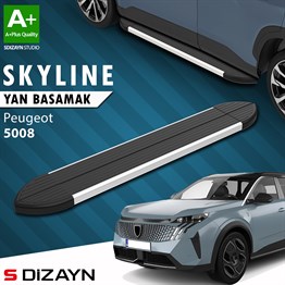 S-Dizayn Peugeot 5008 3 Elektrikli Skyline Aluminyum Yan Basamak 203 Cm 2024 Üzeri A+ Kalite