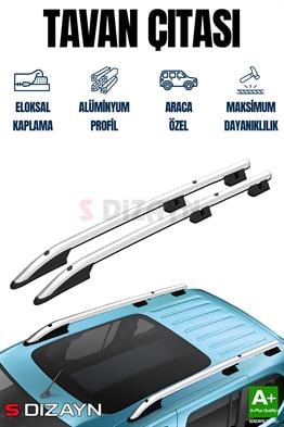 S-Dizayn Peugeot Bipper Aluminyum Gri Tavan Çıtası Sport Model 2008 Üzeri A+ Kalite