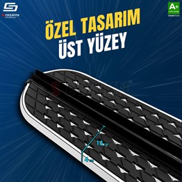 S-Dizayn Peugeot Partner 3 Diamond Krom Yan Basamak 203 Cm 2018 Üzeri A+ Kalite