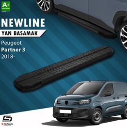 S-Dizayn Peugeot Partner 3 NewLine Siyah Yan Basamak 203 Cm 2018 Üzeri A+ Kalite