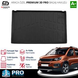 S-Dizayn Peugeot Rifter Seperatörlü 3D Pro Bagaj Havuzu 2019 Üzeri A+ Kalite