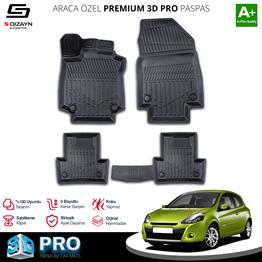 S-Dizayn Renault Clio 3 3D Pro Havuzlu Paspas 2005-2012 A+ Kalite
