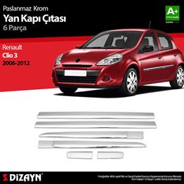 S-Dizayn Renault Clio 3 HB Krom Yan Kapı Çıtası 6 Prç 2006-2012