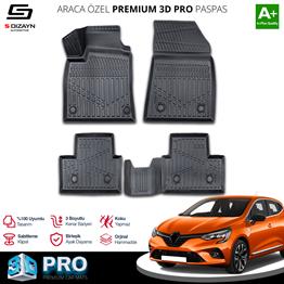 S-Dizayn Renault Clio 5 3D Pro Havuzlu Paspas 2019-2026 A+ Kalite