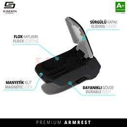 S-Dizayn Renault Clio 5 Kol Dayama Kolçak Geçmeli ABS Gri 2019-2026 A+Kalite