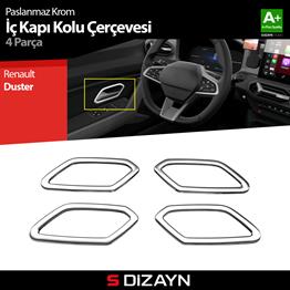 S-Dizayn Renault Duster Krom İç Kapı Kolu Çerçevesi 4 Prç 2024 Üzeri A+ Kalite