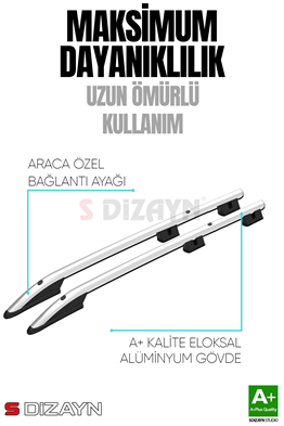 S-Dizayn Renault Express Aluminyum Gri Tavan Çıtası Sport Model 2021 Üzeri A+ Kalite