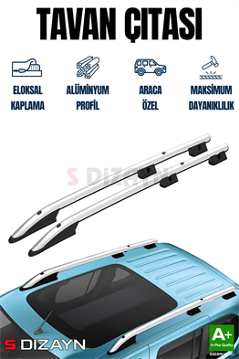 S-Dizayn Renault Express Aluminyum Gri Tavan Çıtası Sport Model 2021 Üzeri A+ Kalite