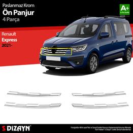 S-Dizayn Renault Express Krom Ön Panjur 4 Prç 2021 Üzeri