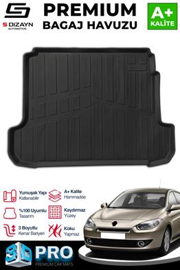 S-Dizayn Renault Fluence 3D Pro Bagaj Havuzu 2009 Üzeri A+ Kalite