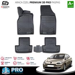 S-Dizayn Renault Fluence 3D Pro Havuzlu Paspas 2010-2016 A+ Kalite