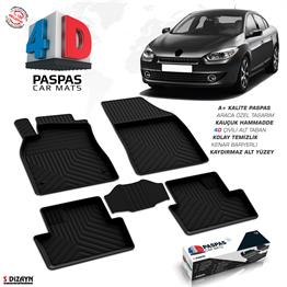 S-Dizayn Renault Fluence 4D Havuzlu Paspas 2010-2016 A+Kalite