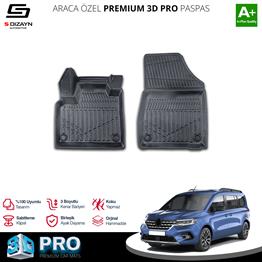 S-Dizayn Renault Kangoo Panelvan 3D Pro Havuzlu Paspas Ön 2Li 2024 Üzeri A+ Kalite