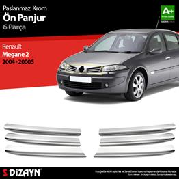S-Dizayn Renault Megane 2 Krom Ön Panjur 6 Prç 2004-2005